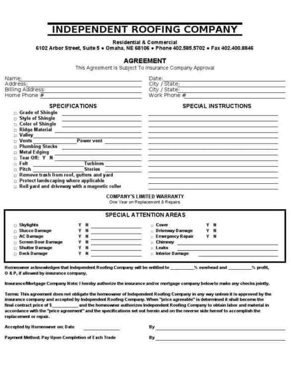 Simple Roofing Contract Template Roofing Contract Templates Find Word Templates