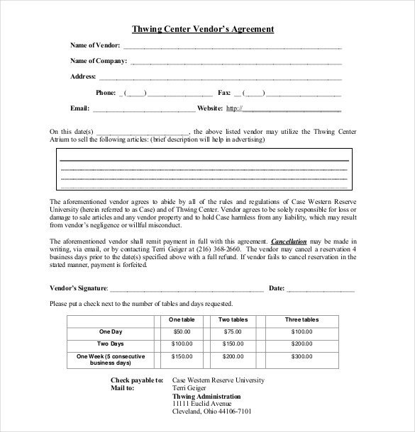 Simple Vendor Agreement Template 27 Sample Vendor Agreement Templates Pdf Doc
