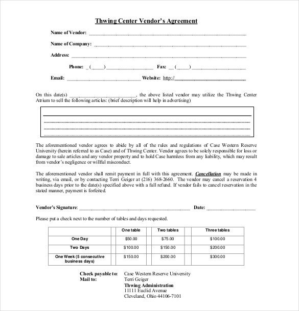 Simple Vendor Agreement Template 27 Sample Vendor Agreement Templates Pdf Doc