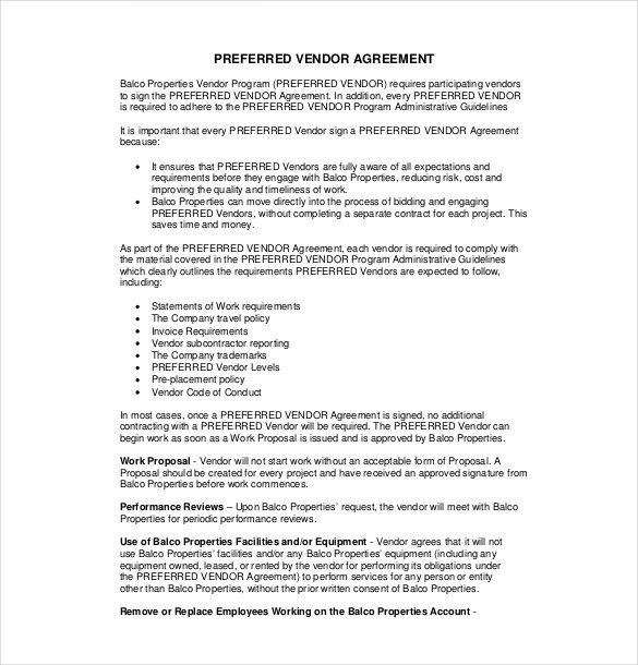 Simple Vendor Agreement Template 27 Sample Vendor Agreement Templates Pdf Doc
