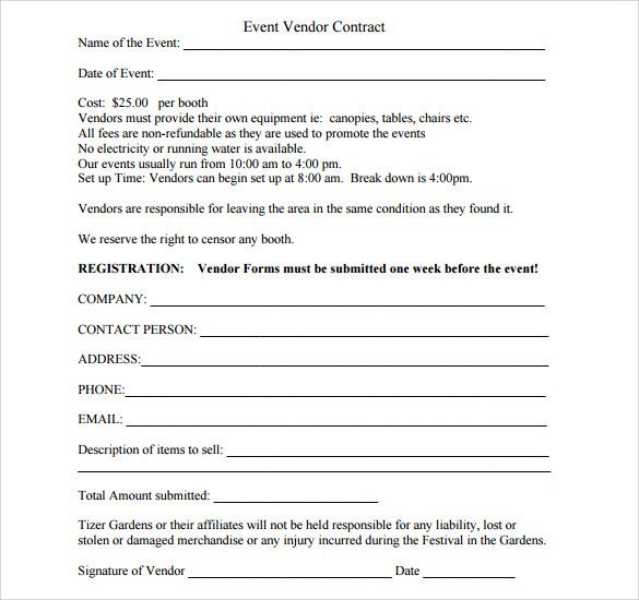 Simple Vendor Agreement Template Sample Vendor Contract Template 13 Free Samples
