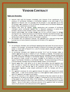 Simple Vendor Agreement Template Simple Vendor Contract