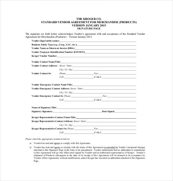 Simple Vendor Agreement Template Vendor Agreement Template – 28 Free Word Pdf Documents