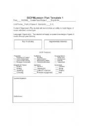 Siop Lesson Plan Template 1 English Teaching Worksheets Lesson Plans