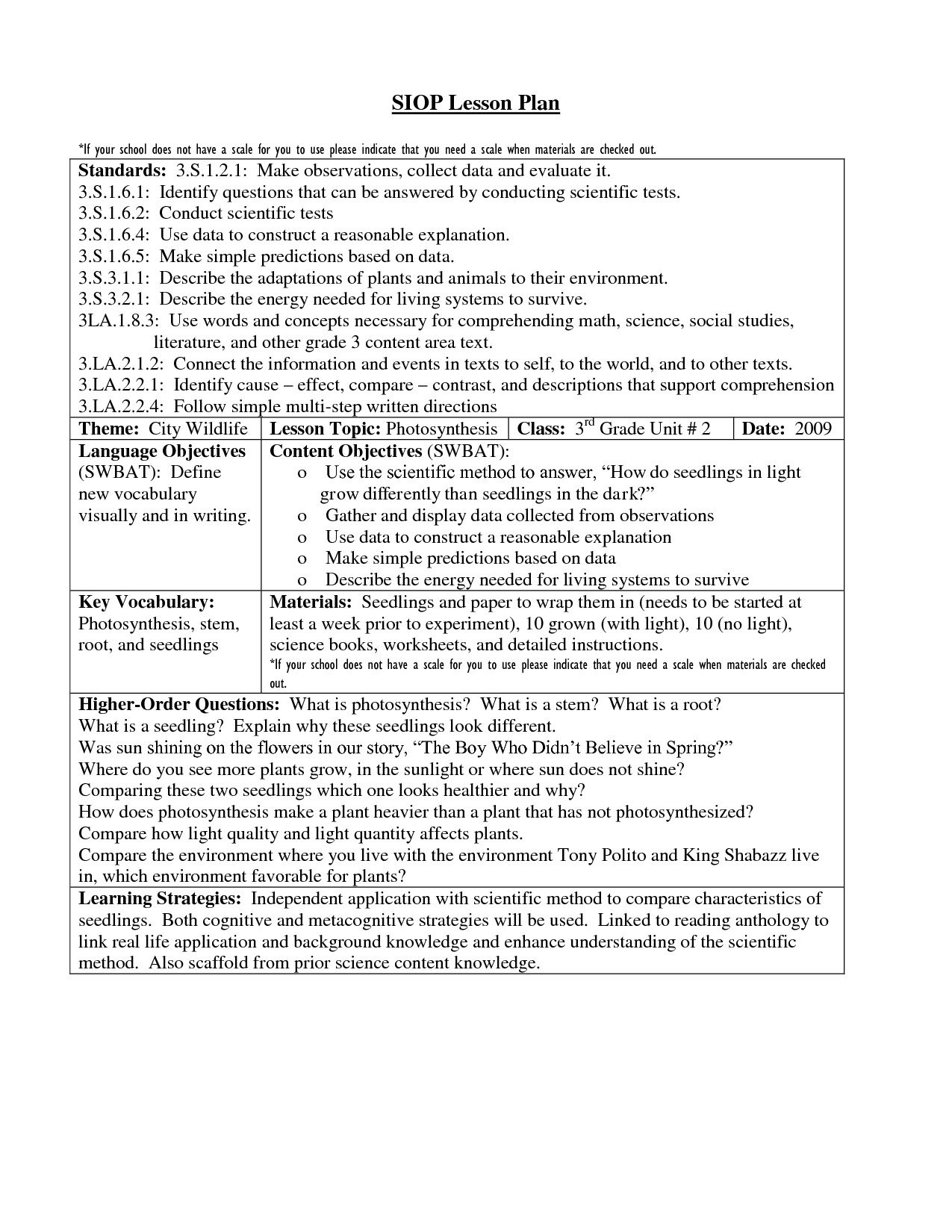 Siop Lesson Plan Template 2 16 Awesome Siop Lesson Plan Template 2 Example