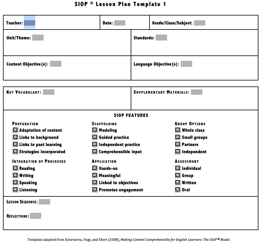 Siop Model Lesson Plan Template Download Siop Lesson Plan Template 1 2