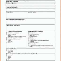 Siop Model Lesson Plan Template Siop Lesson Plan Template 3 Example Flirtyco