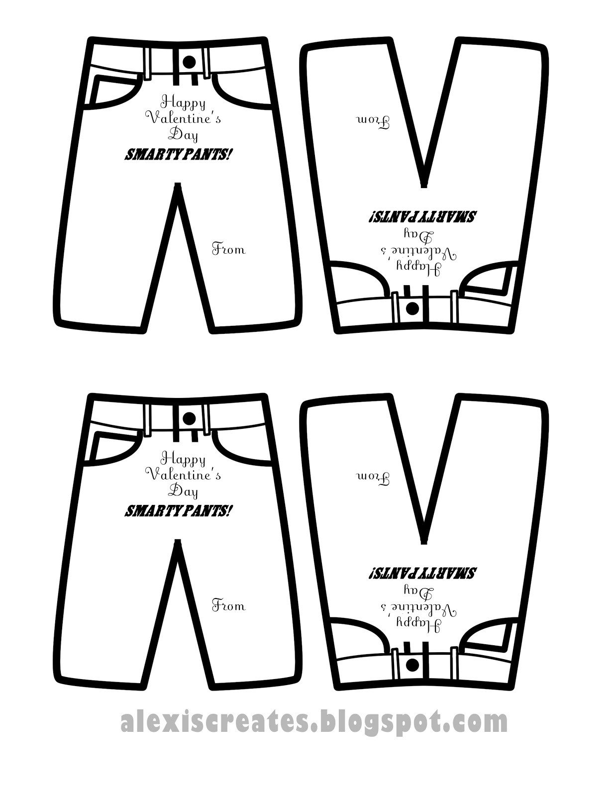 Smartie Pants Printable Template Alexis Design Gallery Printable Smarty Pants Valentine
