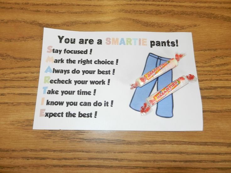 Smartie Pants Printable Template Smartie Pants Test Encouragement
