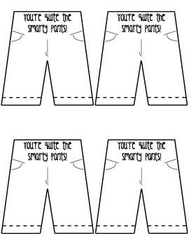 Smartie Pants Printable Template Smarty Pants by Mrs M