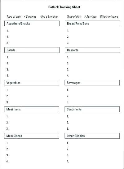 Snack Sign Up Sheet Template 14 Food Signup Sheet