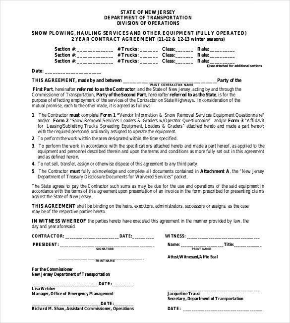 Snow Removal Contracts Templates 20 Snow Plowing Contract Templates Google Docs Pdf