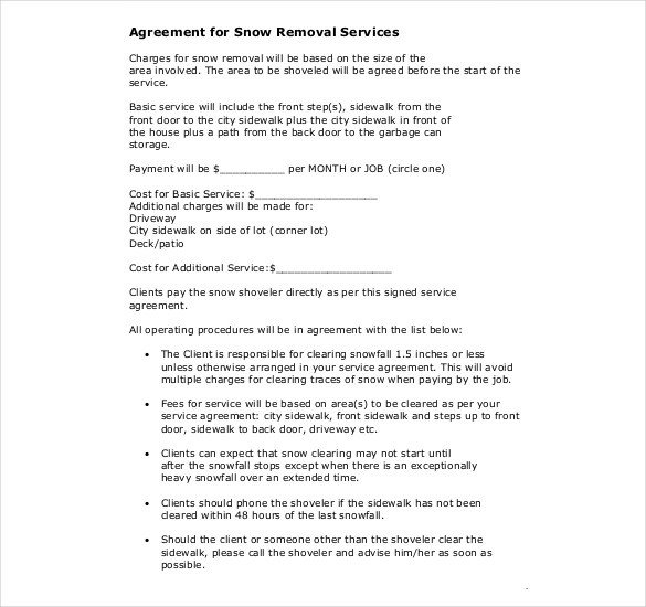 Snow Removal Contracts Templates 20 Snow Plowing Contract Templates Google Docs Pdf
