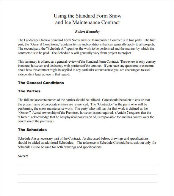 Snow Removal Quote Template 20 Snow Plowing Contract Templates Google Docs Pdf