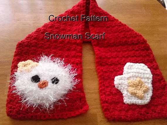 Snowman Scarf Template Crochet Pattern Snowman Scarf