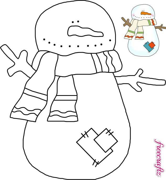 Snowman Scarf Template Snowman Template with A Scarf and Patches Freecraftz