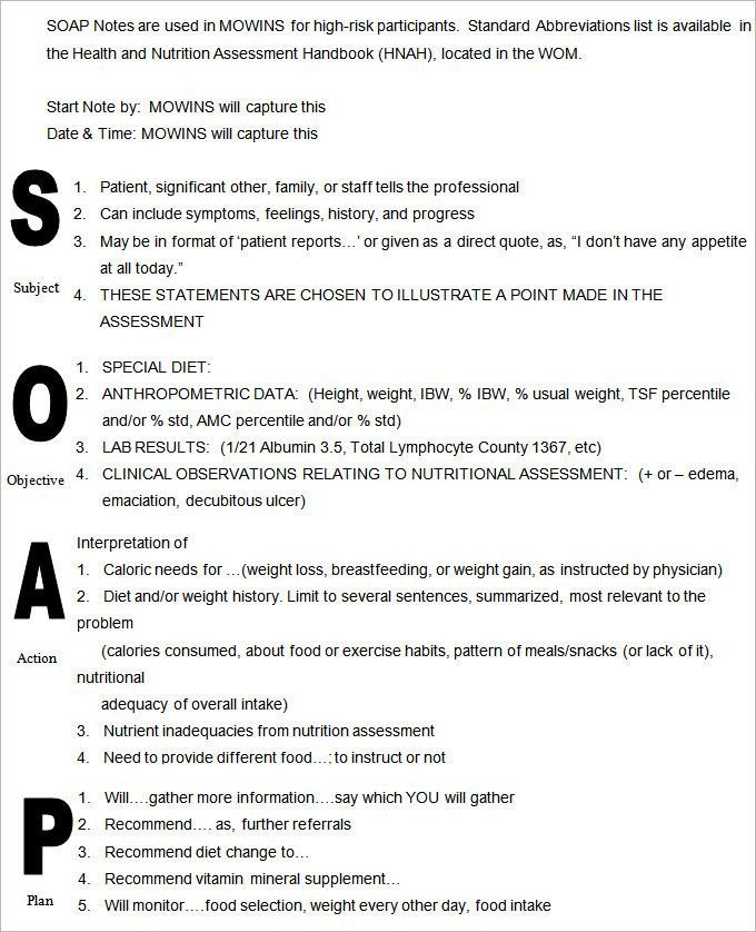 Soap Note Template Pdf Medical soap Note Template