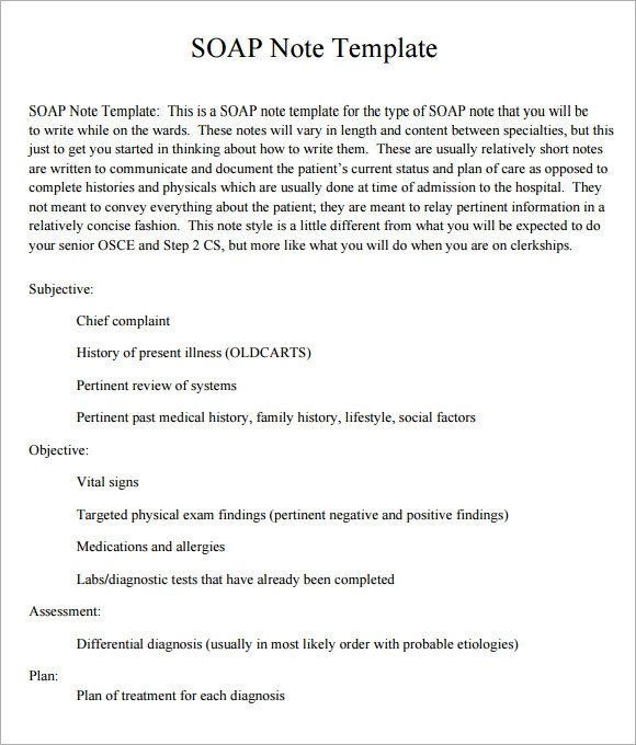 Soap Note Template Word soap Note Template 10 Download Free Documents In Pdf Word