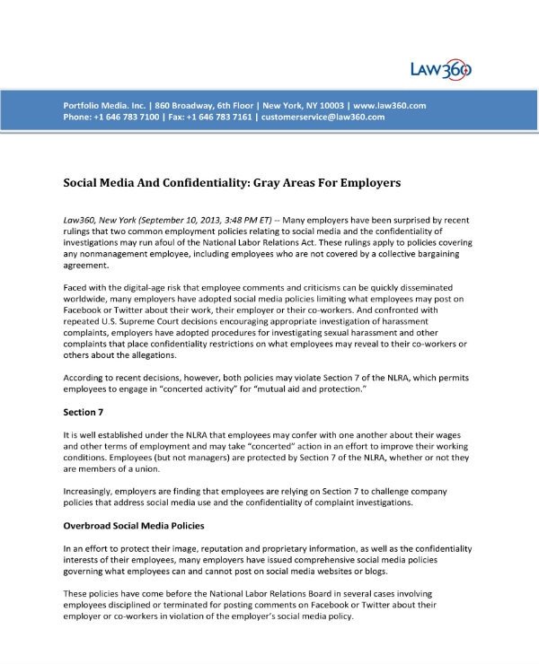 Social Media Contracts Templates 7 social Media Confidentiality Agreement Templates Pdf