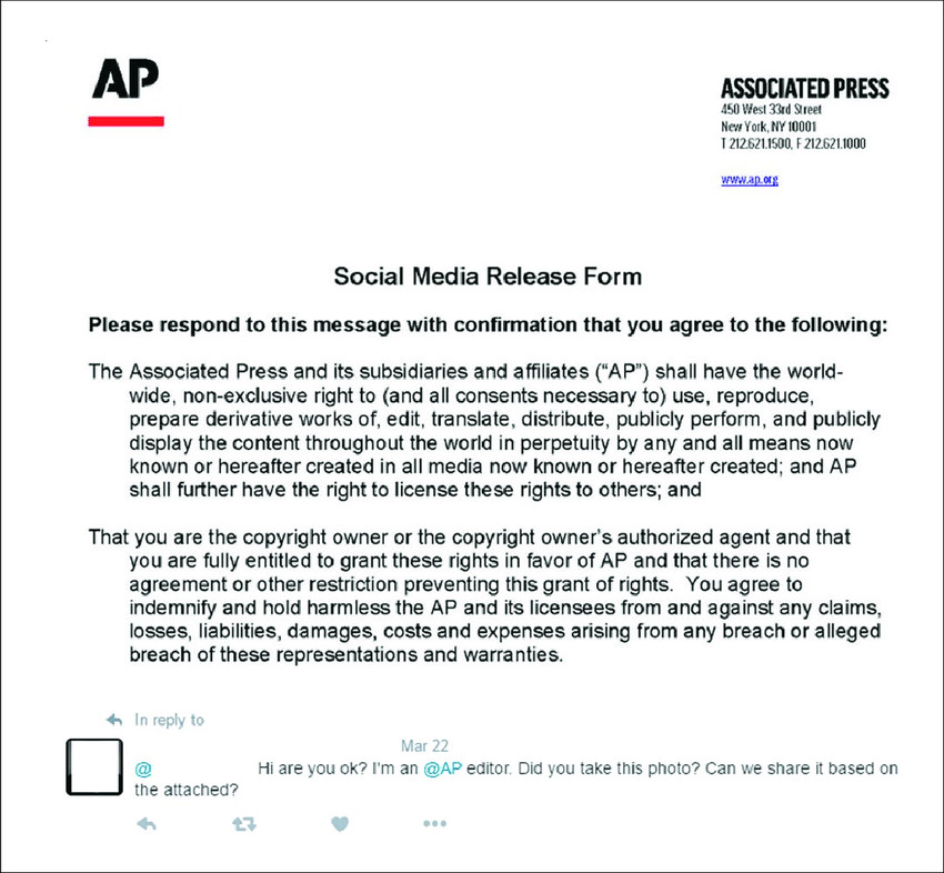 Social Media Release form Reply with An attached social Media Release form From An