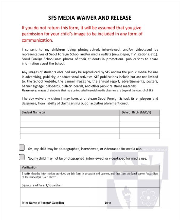 Social Media Release form Sample Media Release form 10 Free Documents In Pdf