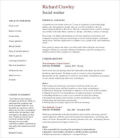 Social Work Resume Template 10 social Work Resume Templates Pdf Doc