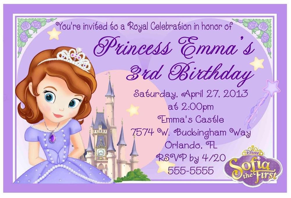 Sofia the First Invitation Templates Princess sofia the First Birthday Invitations Design