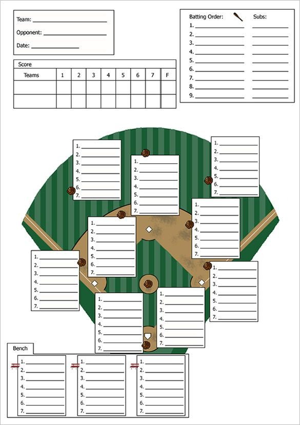 Softball Depth Chart Baseball Line Up Card Template – 9 Free Printable Word