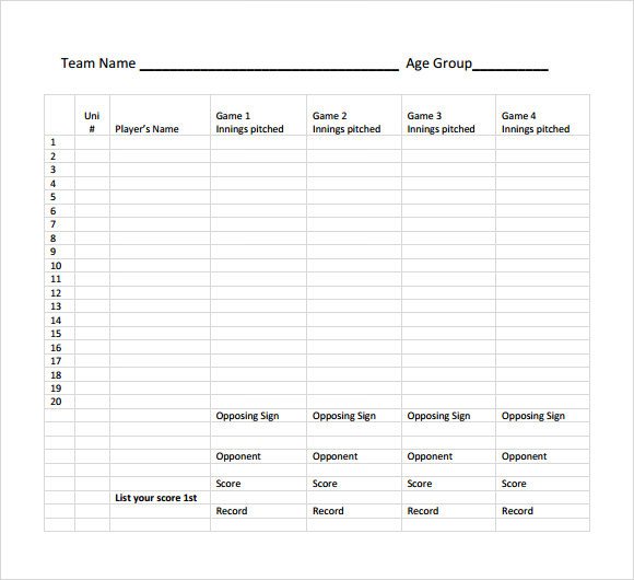 Softball Depth Chart Download Printable Baseball Depth Chart Template