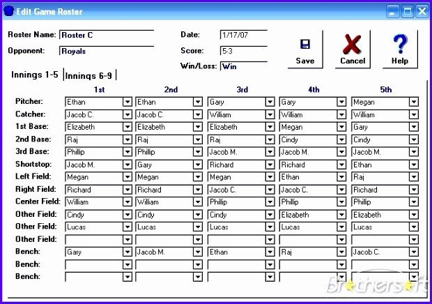 Softball Lineup Template Excel 12 Baseball Lineup Excel Template Exceltemplates