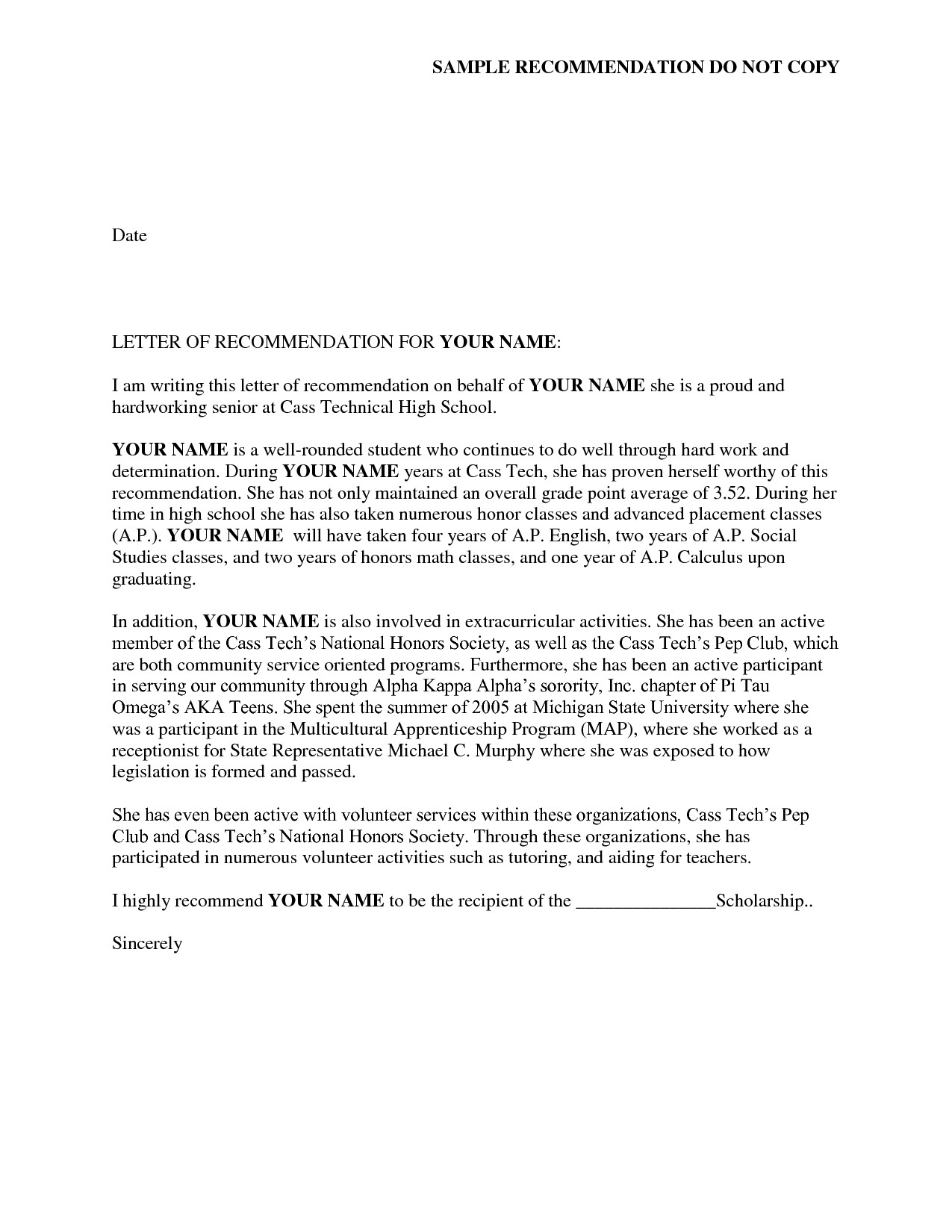 Sorority Recommendation Letter Template Reference Letter Of Re Mendation Sample