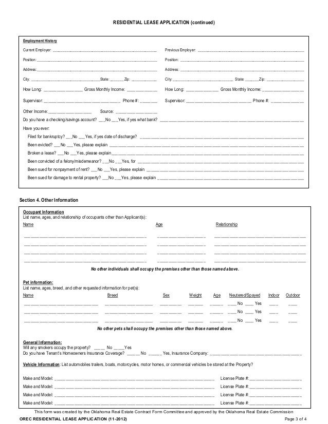 Spay and Neuter Contract Template Lease Application Spay and Neuter Contract Template Lease Application