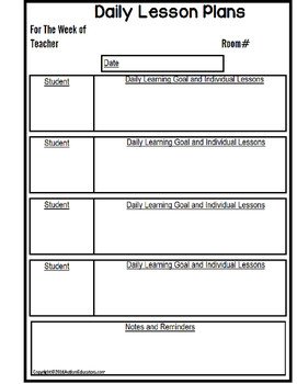 Special Ed Lesson Plan Templates Lesson Plan forms Editable with Schedule Templates for