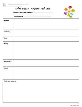 Special Ed Lesson Plan Templates Small Group Rti Special Education Lesson Plan