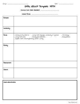 Special Education Lesson Plan Template Small Group Rti Special Education Lesson Plan