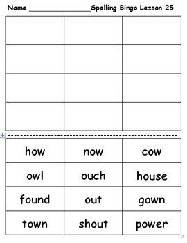 Spelling Bingo Board Journeys First Grade Spelling Bingo Games by Creative