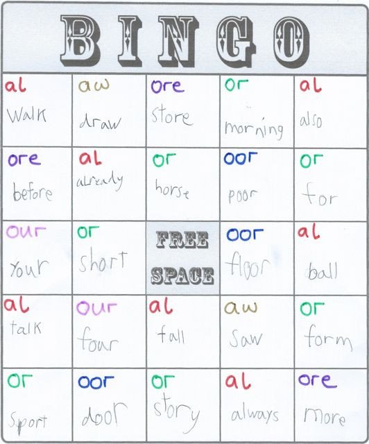 Spelling Bingo Board Spelling Word Bingo