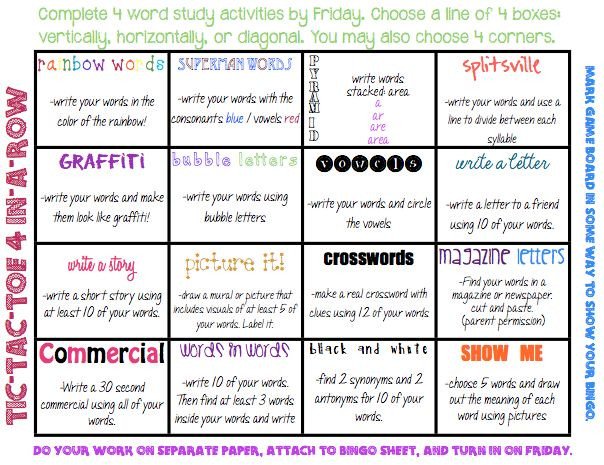 Spelling Bingo Board Word Study Spelling Work Bingo Board Make Word Study