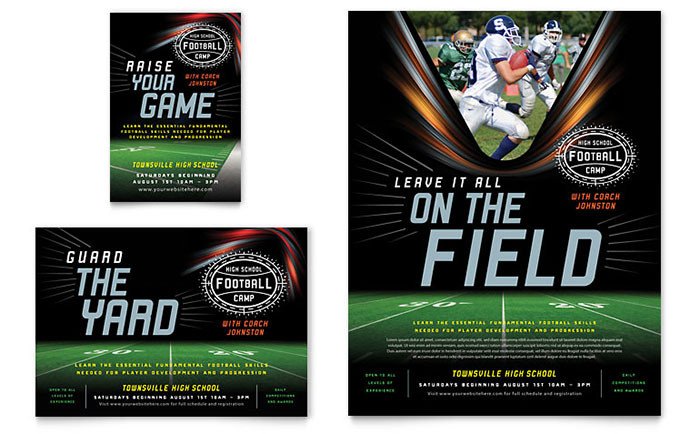 Sports Program Template Microsoft Word Football Training Flyer & Ad Template Design