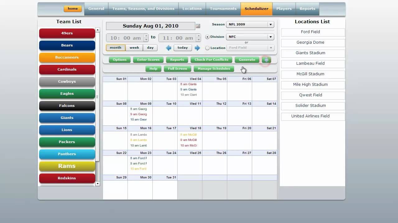Sports Schedule Maker Excel Template Schedule Generator