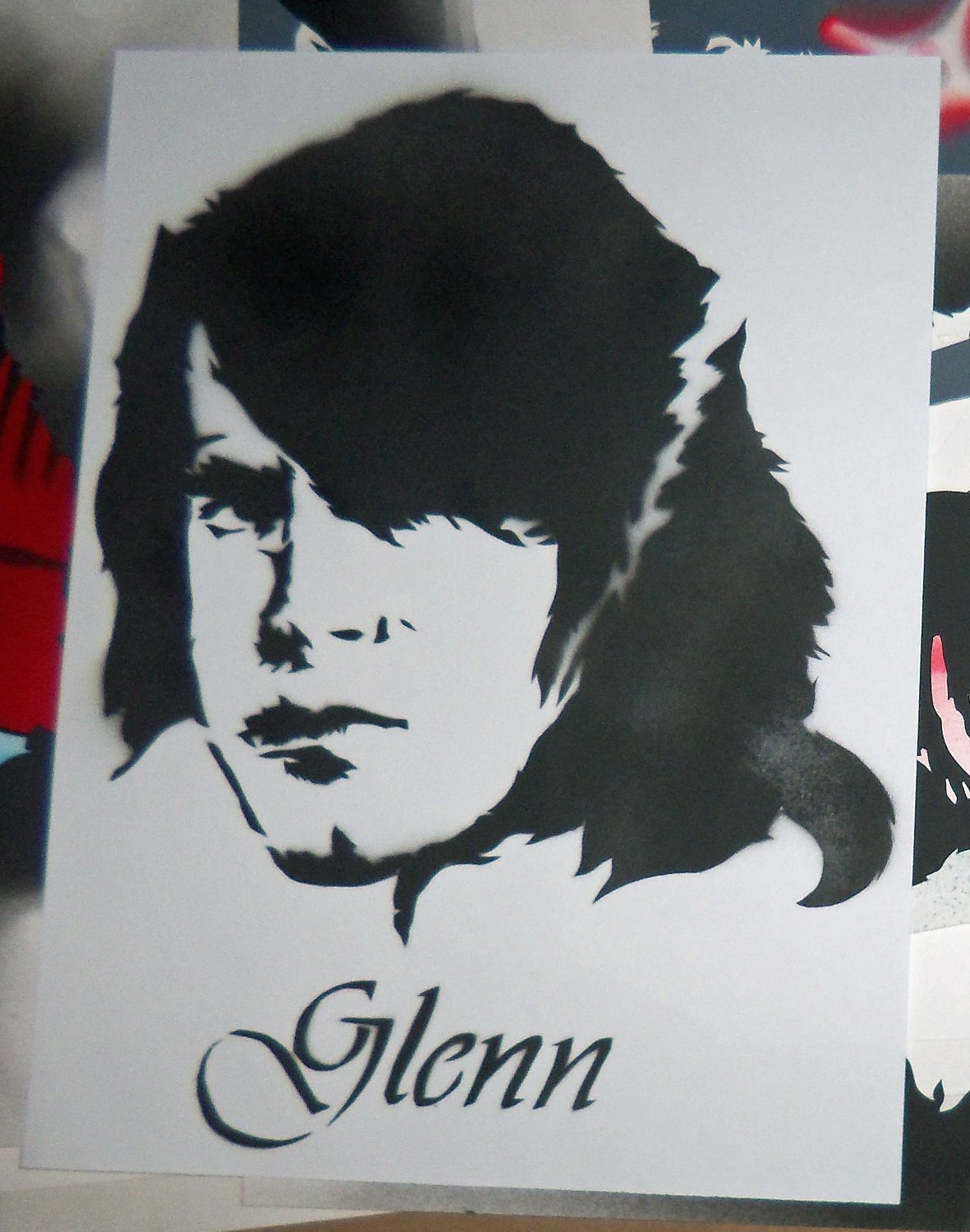 Spray Paint Art Stencils Items Similar to Glenn Danzig Spray Paint Stencil Painting
