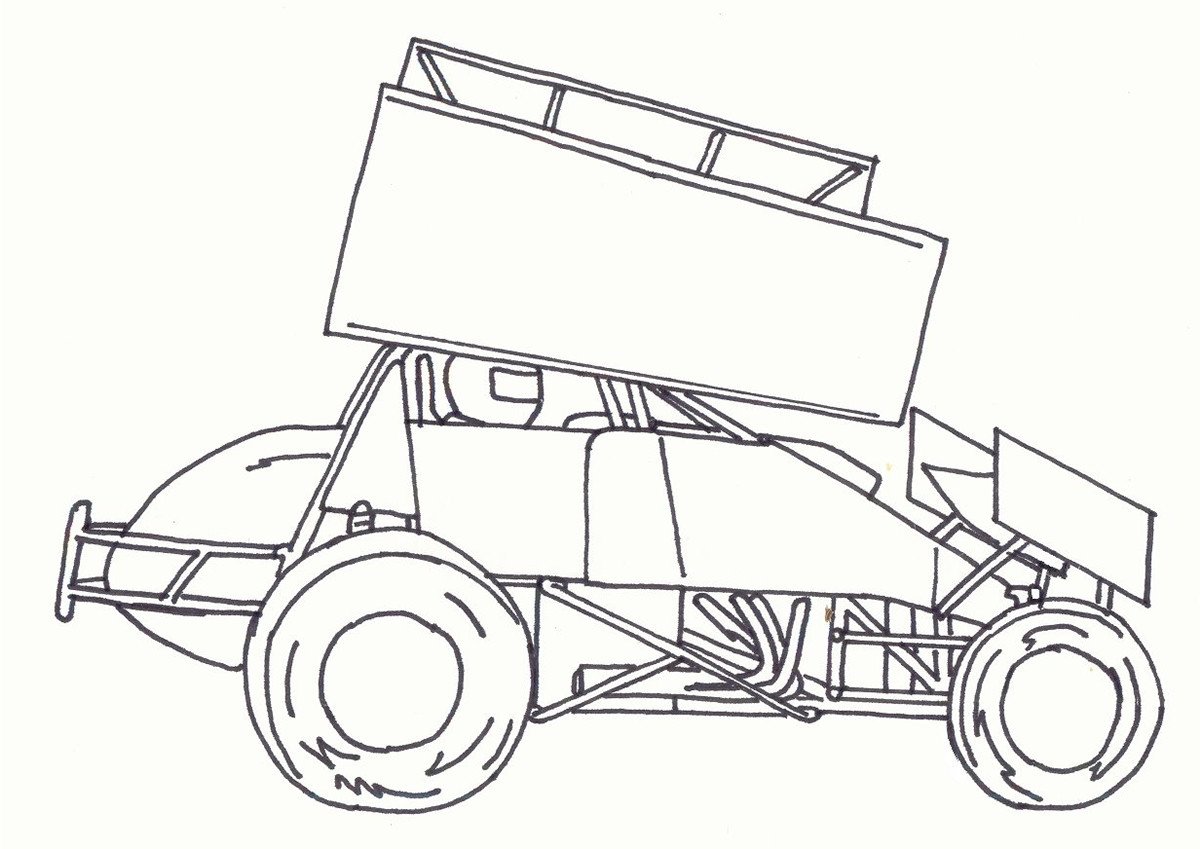 Sprint Car Drawing Kidz Korner