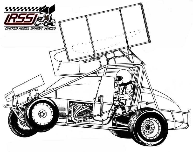 Sprint Car Drawing Printable Sprint Car Coloring Pages