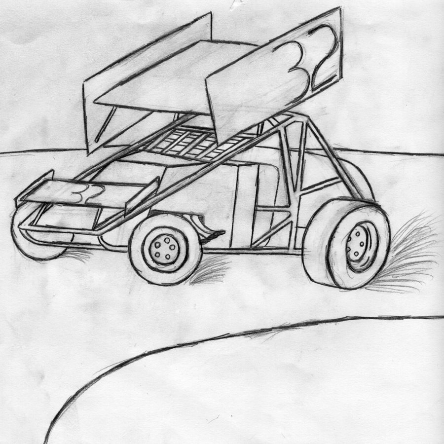 Sprint Car Drawing Sprint Car by Peppermintbutler21 On Deviantart