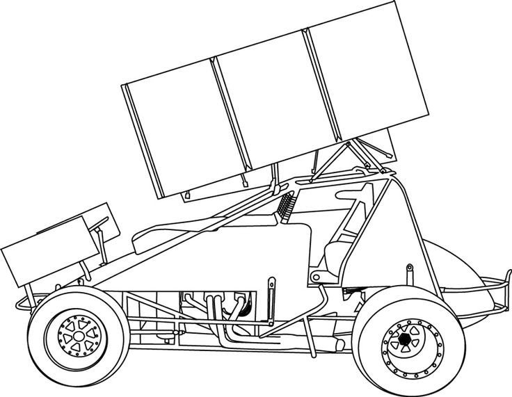 Sprint Car Drawing Sprint Car Coloring Page
