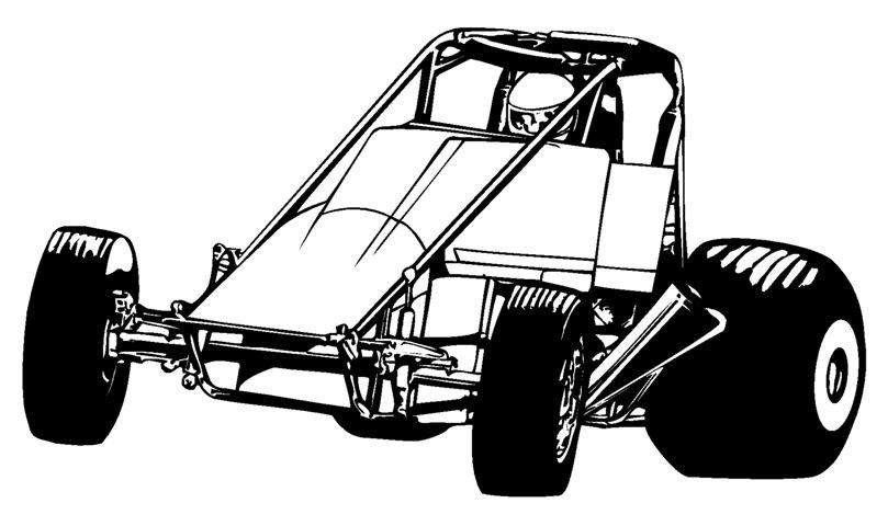 Sprint Car Drawing Wingless Clipart Clipground