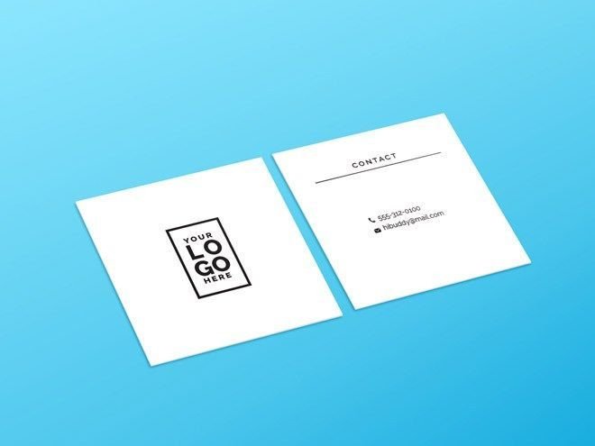 Square Business Card Mockup Square Postcard Mockup