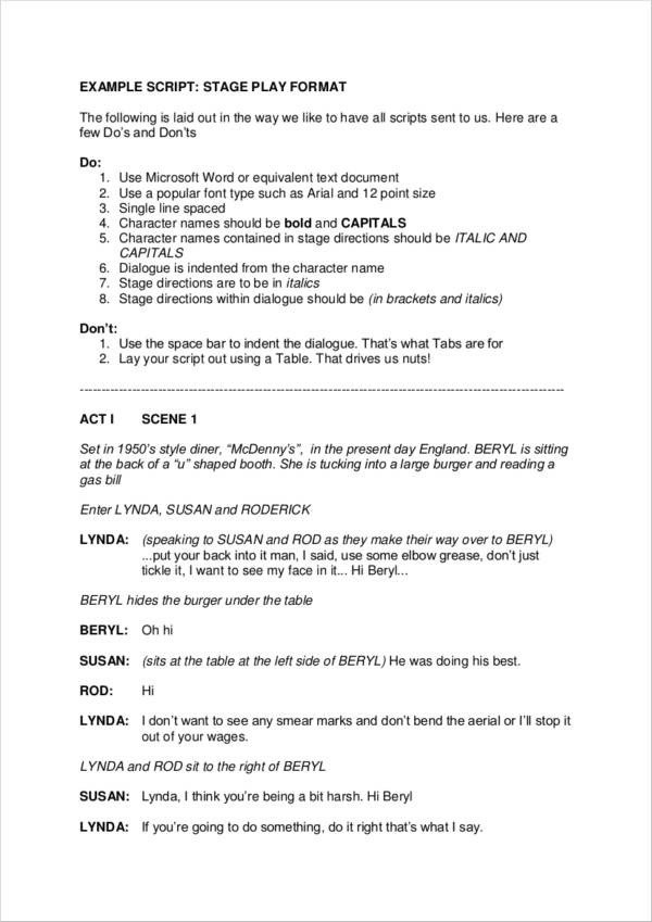 Stage Play format Template 11 Scriptwriting Samples & Templates Pdf