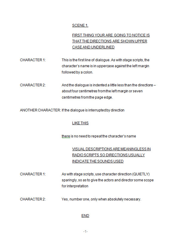 Stage Play format Template formatting Scripts 3 Radio