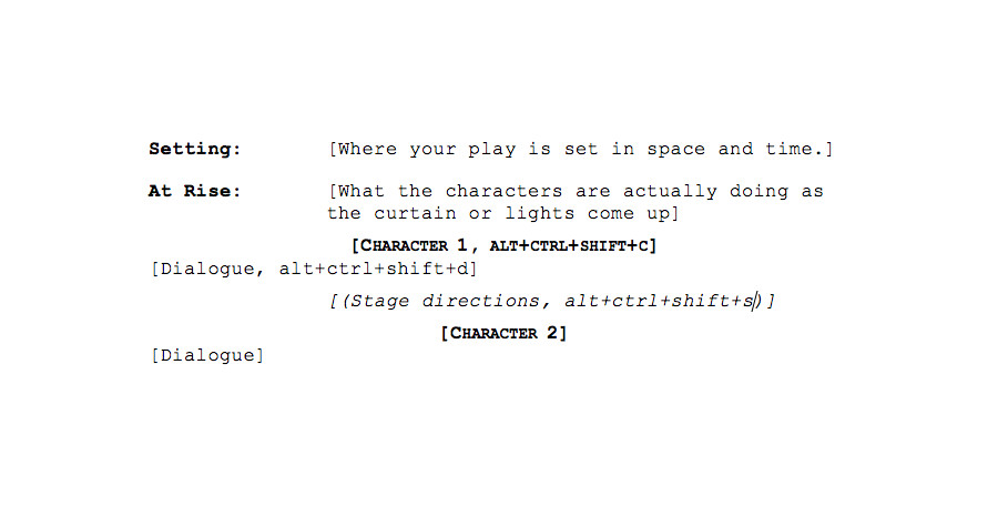 Stage Play format Template How to format Your Script